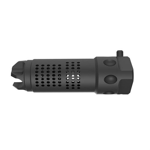 The Knights Armament QDC MAMS Muzzle Brake Kit enhances stability, reduces recoil, and allows quick suppressor attachment, featuring a durable matte black finish.