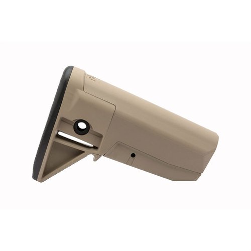 The BCMGUNFIGHTER Stock is lightweight, durable, and designed for easy attachment, featuring a patent pending latch and ambidextrous QD swivel sockets.