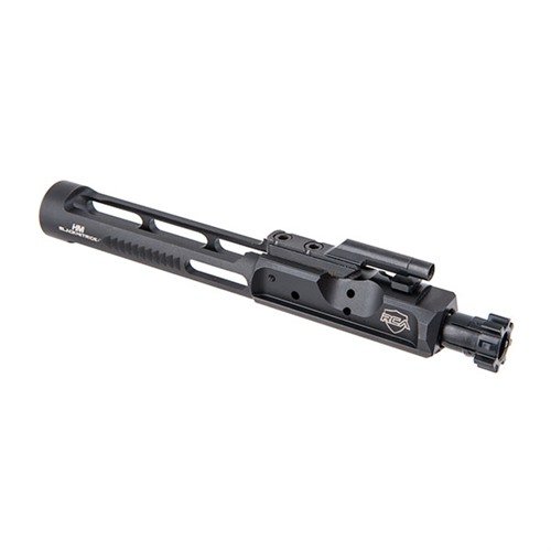 The RCA AR-15 Low Mass 5.56 Bolt Carrier Group is lightweight at 8.9oz, reduces recoil, and features a nitrided bolt for enhanced performance and durability.