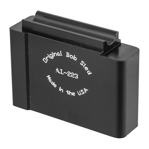 The Bob Hahin Short Action AICS Bob Sled allows easy single round loading for bolt action rifles, made from durable Delrin for lasting performance.