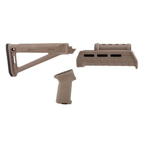 Upgrade your AK-47/74 with the MAGPUL MOE AKM Stock Set, featuring a customizable fixed stock, versatile M-LOK handguard, and ergonomic grip for enhanced comfort.