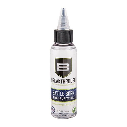 Battle Born High Purity Oil offers ultra-pure synthetic lubrication, extreme temperature resilience, and safe use on all parts, ensuring your firearm runs smoothly.
