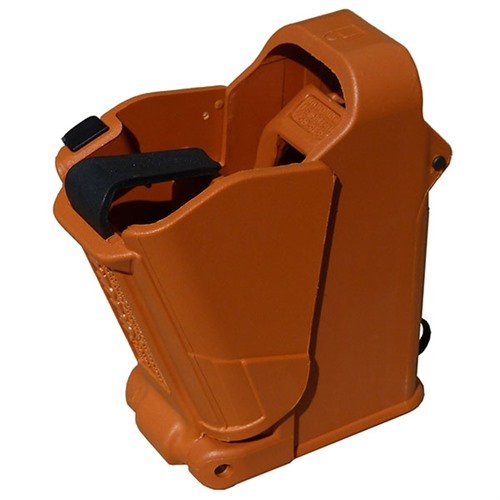 The Maglula UpLula loader quickly fills pistol magazines, protecting your fingers and extending magazine life, fitting various calibers from 9mm to .45 ACP.