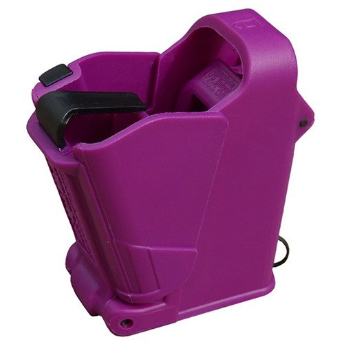 The Maglula UpLula Loader quickly fills pistol magazines, protects fingers, and fits various calibers, making loading hassle-free and efficient.