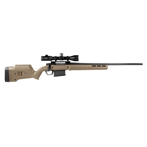The Magpul Hunter 700 LA stock offers adjustable length of pull and comb height, enhanced ergonomics, and M-LOK compatibility for accessories, fitting all Remington 700 Long Actions.