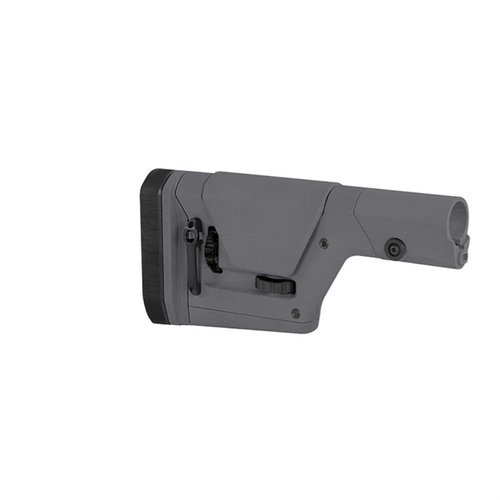 The MAGPUL PRS GEN3 stock offers tool-less length of pull and cheek height adjustments, ideal for precision shooting on AR15/M16 and AR10/SR25 platforms.