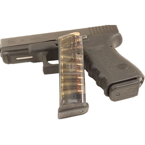 The ETS Translucent Magazine for Glock 19 offers visibility, reliability, and durability, with easy cleaning, drop-free design, and advanced polymer construction.