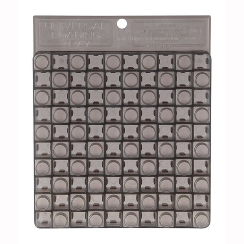 The Lyman Loading Block is a must-have for any shooter, holding 50 cases from .22 to .45 caliber, ensuring efficient organization and speed during reloading.