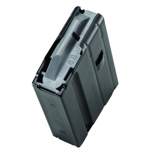 The C-Products AR-15 10RD 6.8 SPC Magazine features durable stainless steel construction, anti-tilt follower for reliable feeding, and a matte black finish for stealth.