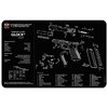 Protect your Glock 42/43 with the TEK MAT Pistol Gun Cleaning Mat, featuring a soft polyester top, non-slip neoprene backing, and an exploded parts diagram.