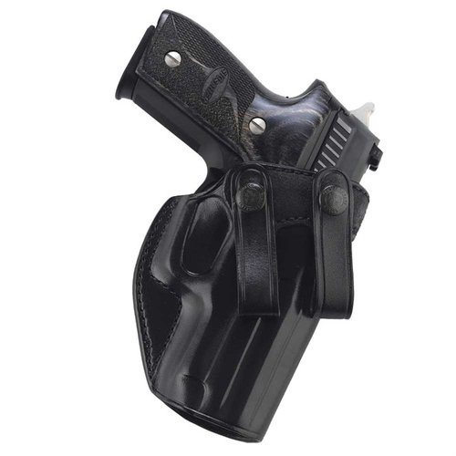 Experience lightweight comfort with the Galco Summer Comfort Holster, featuring snap-on design, premium saddle leather, and a full combat grip for quick access.