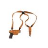 The Classic Lite shoulder holster offers comfort, versatility, and modularity with premium Center Cut Steerhide, a swiveling Flexalon backplate, and secure ammo carrier.