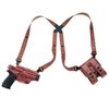 Experience ultimate comfort and fit with the Miami Classic Shoulder Holster, featuring a modular design, premium saddle leather, and a unique Flexalon™ swivel back plate.
