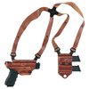 Experience unmatched comfort and fit with the Miami Classic II Shoulder Holster, featuring premium saddle leather, a modular design, and a unique Flexalon™ swivel back plate.