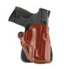 The Galco Speed Paddle Holster for Ruger SP101 features an open top design, safety trigger guard, and easy on/off with premium saddle leather, fitting belts up to 1 3/4".