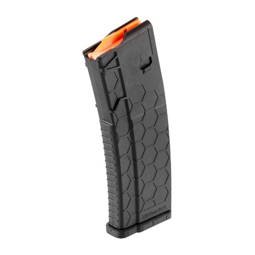 Discover the Hexmag Series 2 30-RD AR-15 magazine, featuring ultra-durable polymer, tool-less design, stripper clip guides, and compatibility with various calibers.