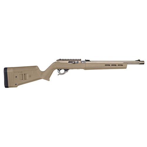 The Magpul Hunter X-22 Takedown stock offers ergonomic design, adjustable LOP, M-LOK slots, and a non-slip butt-pad for enhanced performance on Ruger 10/22 rifles.