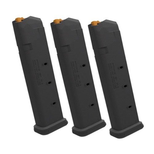 The PMAG GL9 offers enhanced capacity, rugged polymer construction, easy identification, and compatibility with all GLOCK 9mm variants for reliable performance.