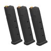 The PMAG GL9 offers enhanced capacity, rugged polymer construction, easy identification, and compatibility with all GLOCK 9mm variants for reliable performance.