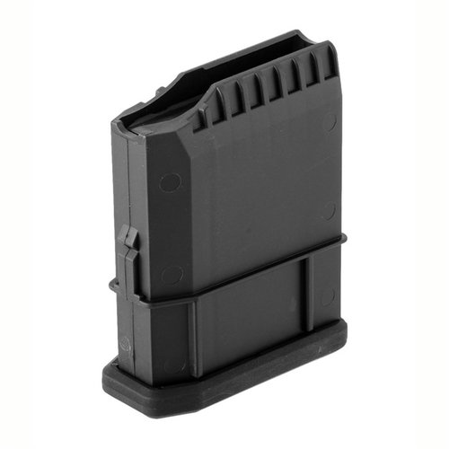 The HOWA 1500 Mini Action Magazine holds 5 rounds and is compatible with .204, .222, .223, 6.5 Grendel, and 7.62x39mm cartridges, finished in durable black.