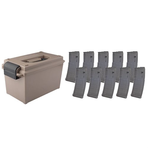 Store and transport your 30-Rd PMAGs securely in a rugged, water-resistant ammo can with foam padding, anti-tilt features, and a comfortable handle.