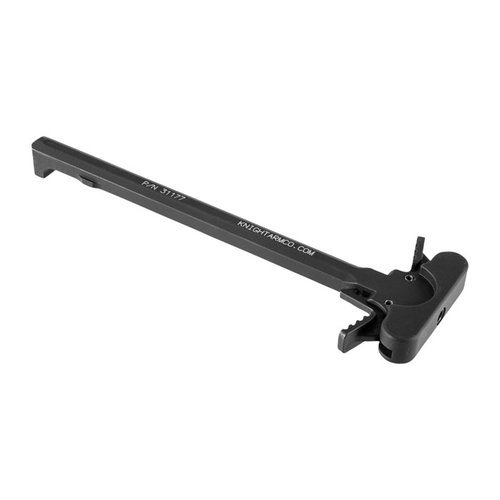 Enhance your shooting experience with the KAC Ambidextrous Charging Handle, featuring ergonomic latch pads for easy manipulation and robust aluminum construction.