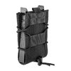 The High Speed Gear TACO Rifle Molle Carrier securely holds various rifle magazines and other gear, offering adjustable grip and versatility in a compact design.
