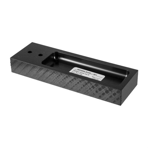 The Present Arms Small Sentinel Plate is a versatile base for cleaning, repairing, or displaying magazine fed firearms, featuring an integrated parts tray and stable design.