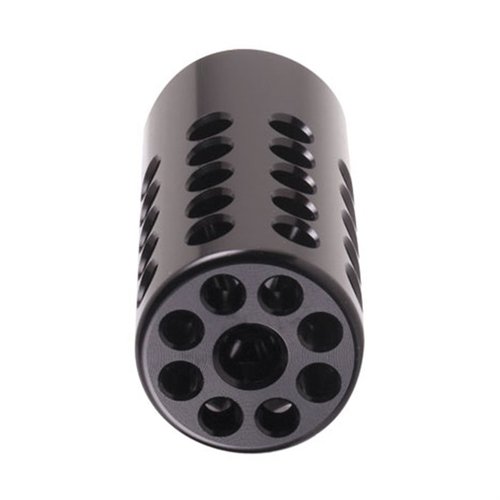 Enhance your Ruger 10/22 with this Tactical Solutions compensator, featuring a large expansion chamber and 48 vent holes for reduced recoil and improved accuracy.