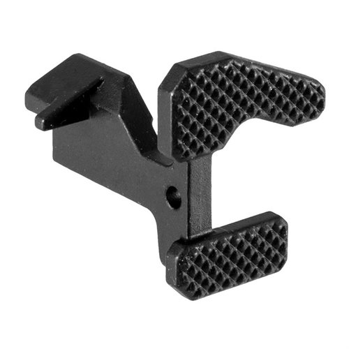 The Geissele Maritime Bolt Catch enhances bolt release efficiency, especially for left-handed shooters, with aggressive checkering for reliable use in any conditions.