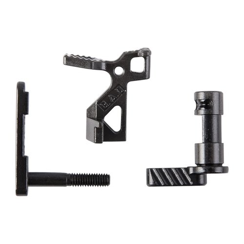 Upgrade your AR-15 with the Battle Arms Enhanced Lower Parts Kit for faster, smoother control with a robust safety selector, magazine catch, and bolt catch.