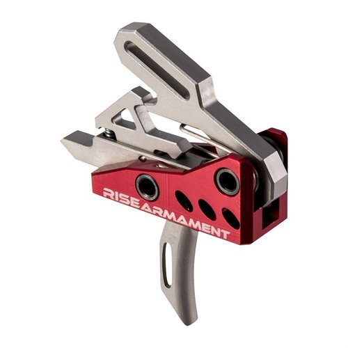 Upgrade your AR-15 with the Rise Armament Advanced Performance Trigger, featuring a smooth 3.5 lb pull, fast reset, and minimal over travel for enhanced accuracy.