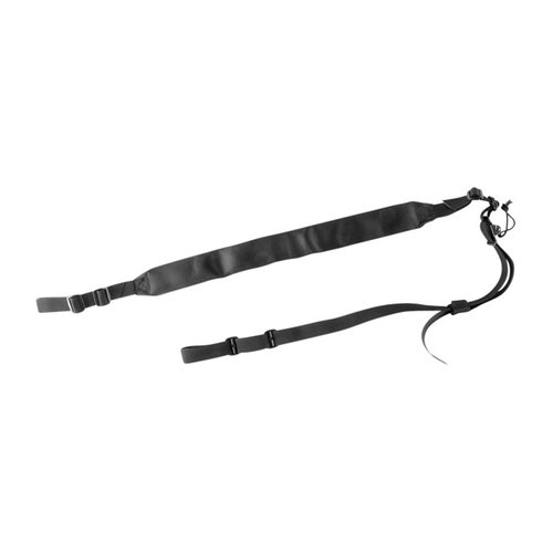 The VTAC Hybrid Sling offers comfort with its padded design, easy adjustments with free-running ends, and durability from acetal tri-glides, available in black.