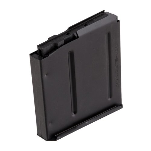 The Accurate-Mag AICS-Pattern 30-06 Springfield magazine offers a durable steel build, heat-treated black nitride finish, and reliable 5-round capacity for long-action rifles.