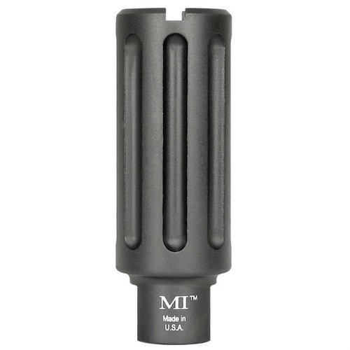 The Midwest Industries AR-15 Blast Can Compensator directs muzzle blast forward, enhancing shooter comfort and safety with its lightweight, durable design.