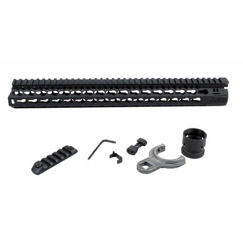 The BCM KMR Alpha Handguard offers free-floating accuracy, lightweight aluminum construction, and versatile KeyMod™ slots for easy accessory attachment.