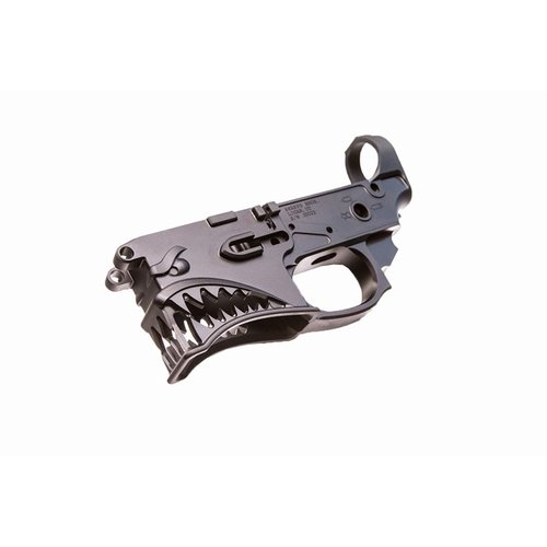 The Sharps Bros. AR-15 Gen 2 Hellbreaker Lower Receiver features intricate design, lightweight 7075-T6 aluminum, full mil-spec compatibility, and quick loading.