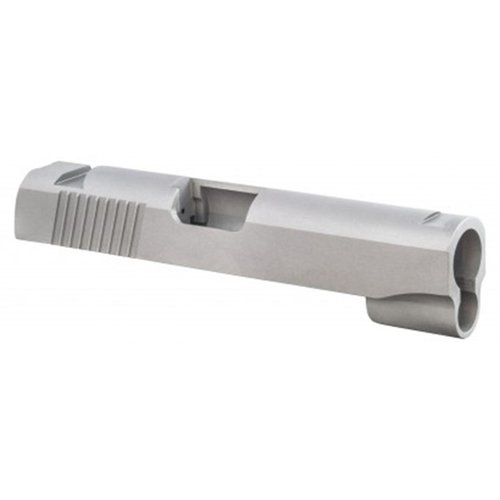 Upgrade your 1911 with the Fusion Firearms Commander Slide, precision CNC machined from 4140 Bar-Stock, featuring dovetail sight cuts and robust serrations.