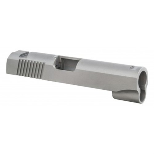 Upgrade your 1911 with the Fusion Firearms Commander Slide, precision CNC machined for 45acp or 9mm, featuring combat serrations and dovetail sight cuts.