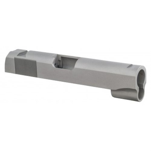 Upgrade your 1911 with the Fusion Firearms Commander Slide, precision CNC machined for 45 ACP, featuring GI/Mil spec serrations and dovetail sight cuts.