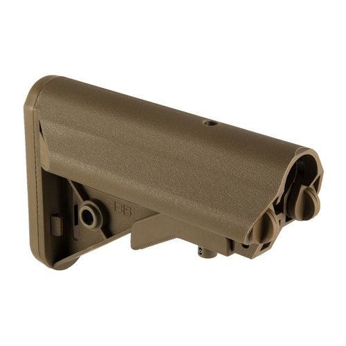 The B5 Systems AR-15 Enhanced SOPMOD Stock offers improved cheekweld, waterproof storage, and streamlined contours for stealthy operation and comfort.
