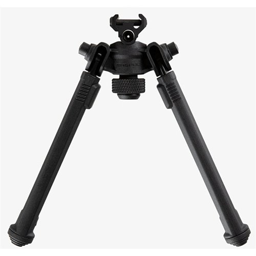 The lightweight Magpul Bipod features rapid one-handed adjustments, durable construction, and versatile mounting options, ensuring stability across various surfaces.