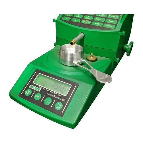 Enhance your RCBS Chargemaster 1500 with the AREA 419 Billet Powder Cup, featuring a low-profile tray, dished bottom, and durable 6061-T6 aluminum construction.