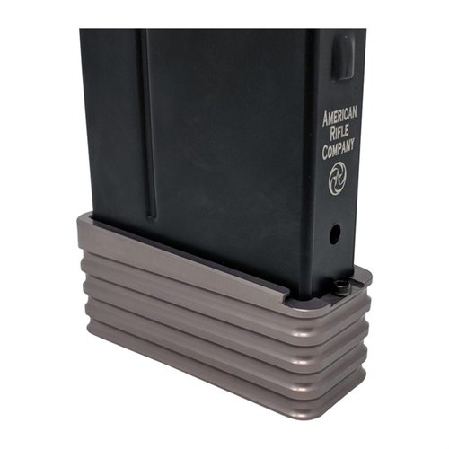 Enhance your AICS and ARC magazines with Area 419's extension, adding up to 5 rounds, featuring a curved design for smooth feeding and improved grip.