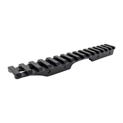 The Area 419 CZ 455 Picatinny Scope Rail features a robust single-piece design, eliminating scope shifting, and includes a built-in bubble level for precise alignment.
