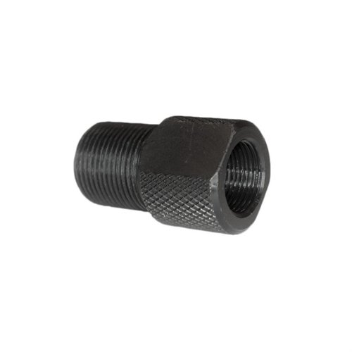 1/2-28 To 5/8-24 Thread Adapter - 5/8" Long, Made In USA, Black Finish For Firearm Barrels