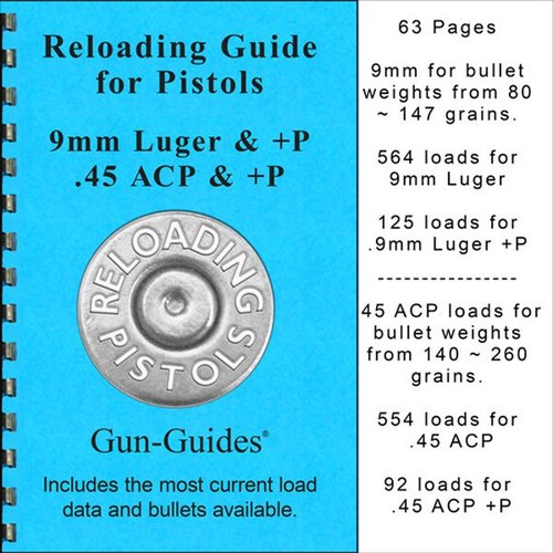 Maximise your handgun's potential with the Reloading Guide for Pistols, featuring handload recipes for 9mm and .45 ACP, quality control tips, and more.