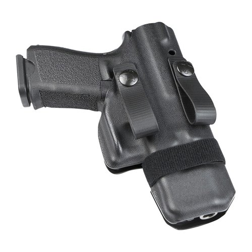 The Morrigan IWB Holster offers slim, comfortable concealment with adjustable retention, ambidextrous design, and a full-height body shield for maximum protection.