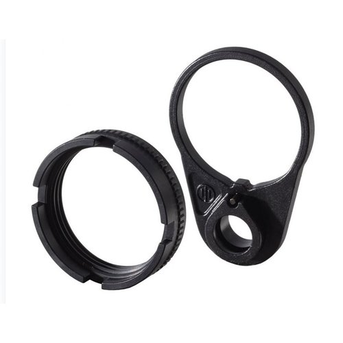 Upgrade your rifle with the Primary Weapons Ratchet Lock Castle Nut End Plate set, featuring a QD mount for easy installation on mil-spec or commercial buffer tubes.