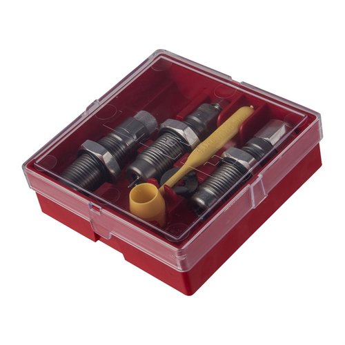 The LEE Precision 3 Die Set for 7.62 Russian Nagant includes carbide dies for easy resizing without lube, plus essential tools for accurate reloading.